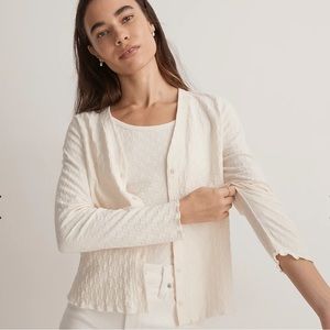 Madewell V-Neck Cardigan in Checkerboard Jacquard Size M